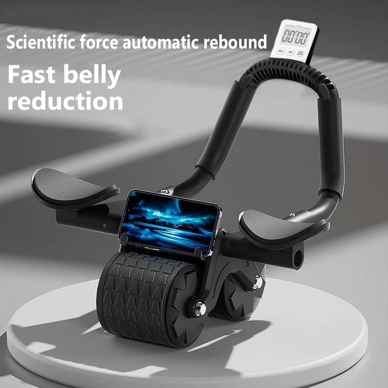 Dual-Use Arm Support AB Roller Wheel Home Use Abdominal Wheel Automatic Rebound Abdominal Exercise Machine for Men Women